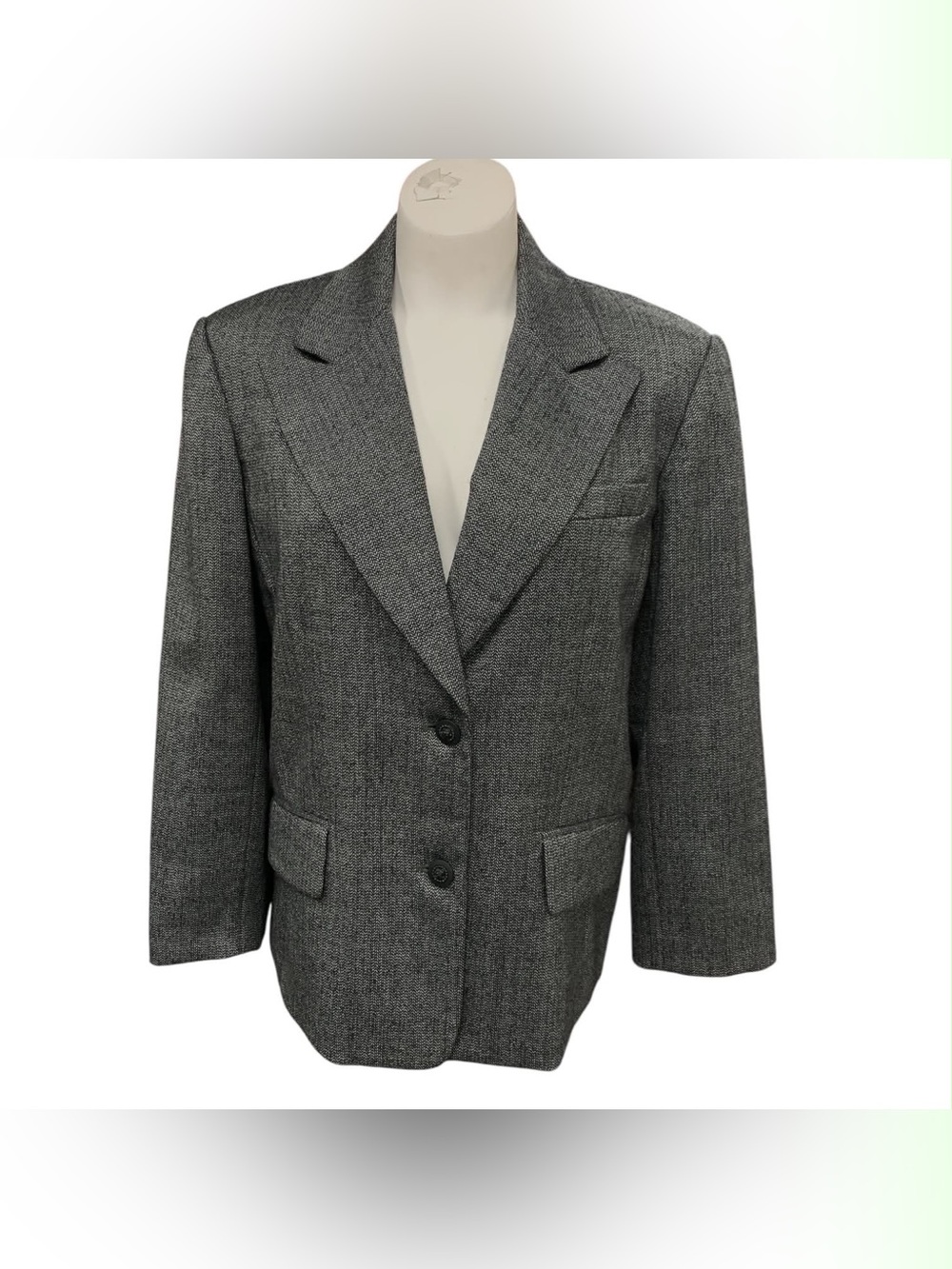 Rafaella Gray Herringbone Blazer Jacket Size L